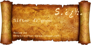 Sifter Ágnes névjegykártya