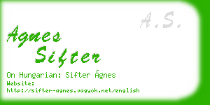 agnes sifter business card
